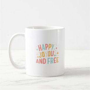 Caneca De Café Feliz, alegre, livre, motivacional, inspiracional