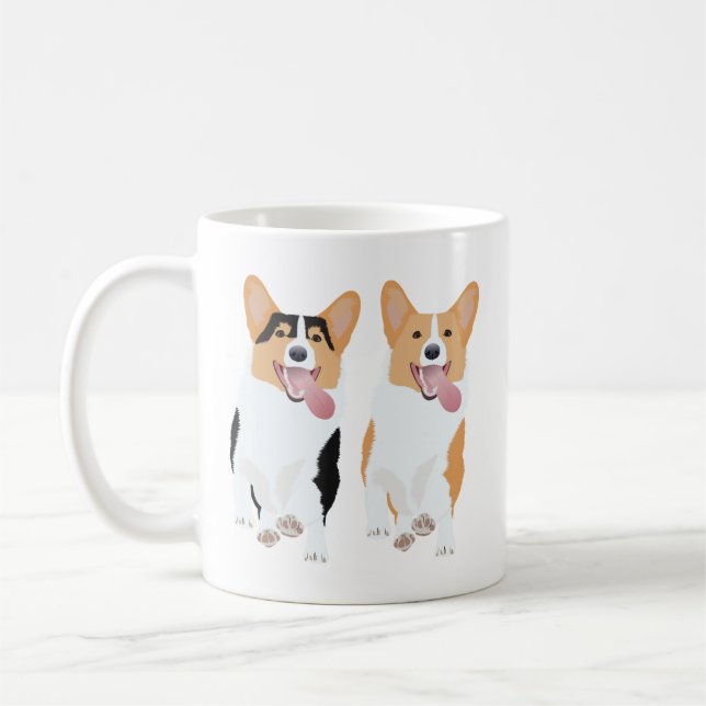 Caneca De Café Feliz amigo Corgi (Esquerda)