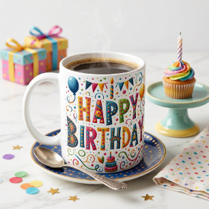 Caneca De Café Feliz Aniversário