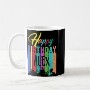 Caneca De Café Feliz Aniversário Alex Presente Personalizado Nome
