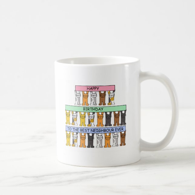 Caneca De Café Feliz aniversario ao melhor vizinho nunca (Direita)