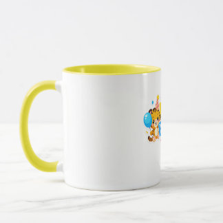 Caneca de Café Feliz Aniversário Bebe Tigre Fofo