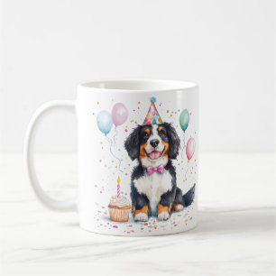 Caneca De Café Feliz Aniversário Bernese Mountain Dog