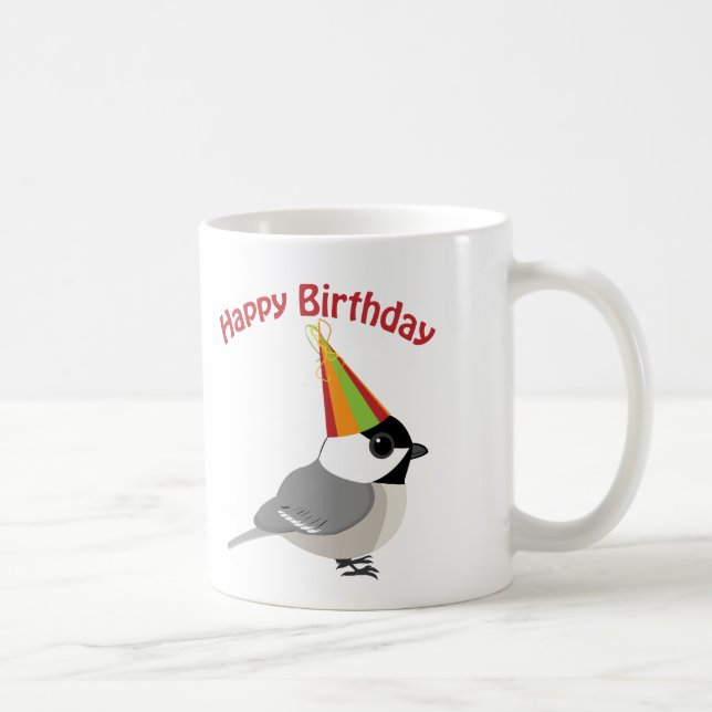 Caneca De Café Feliz Aniversário Chickadee (Direita)