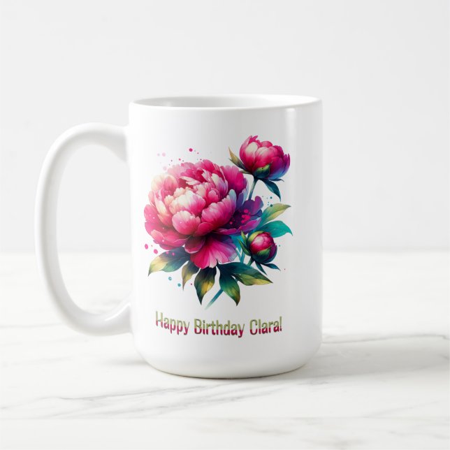 Caneca De Café Feliz aniversário Clara (Esquerda)