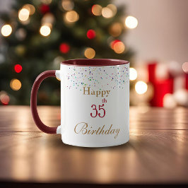 Caneca de Café Feliz Aniversário Colorida