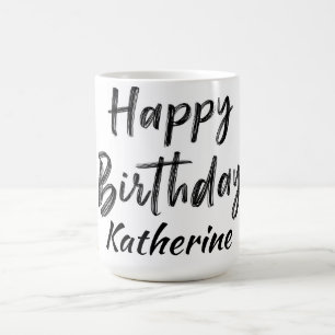 Caneca De Café Feliz Aniversário com Confetti Geométrico Repleto