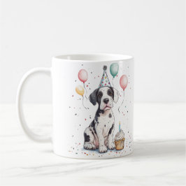 Caneca De Café Feliz Aniversário Cupcake de Filhote de Dogue Alem