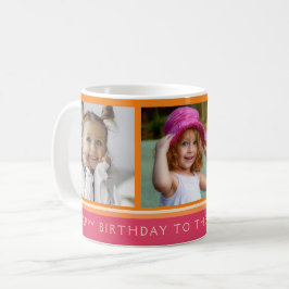 Caneca De Café Feliz Aniversário da Melhor Vovó Foto Collage Mug