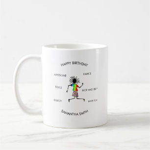 Caneca De Café Feliz Aniversário, Dançarino Feliz de Arte African