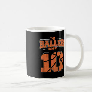 Caneca De Café Feliz Aniversário De 10 Anos Meninos De Basquete T