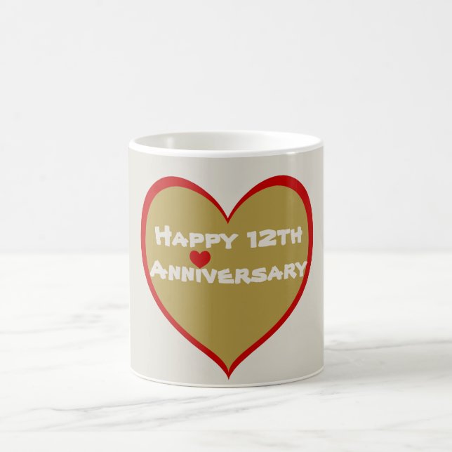 Caneca De Café Feliz aniversário de 12 (Centro)