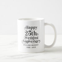 Feliz Aniversário de 25 Anos de Casamento Tipograf