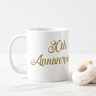 Caneca De Café Feliz aniversário de 30 anos de casamento laranja