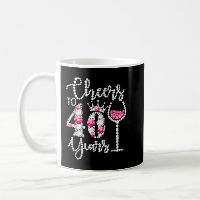 Caneca De Café Feliz aniversário de 40 anos Rainha D De 40 Anos (Esquerda)