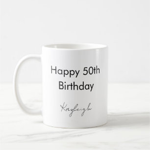 Caneca De Café Feliz Aniversário de 50 anos Personalizado