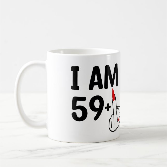 Caneca De Café Feliz aniversário de 60 anos, tenho 59 anos (Esquerda)