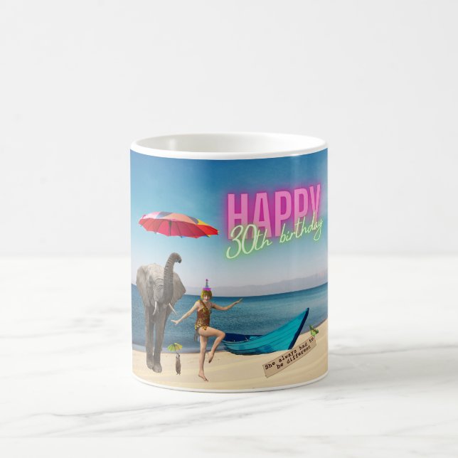 Caneca De Café Feliz aniversário de diversão de 30 e diversão (Centro)