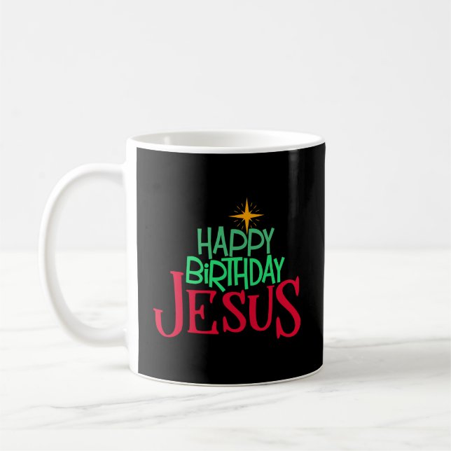 Caneca De Café Feliz aniversário de Natal cristão Jesus Mulheres  (Esquerda)