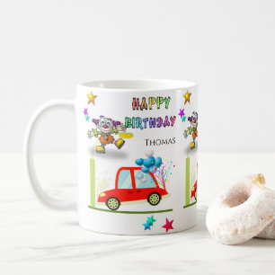 Caneca De Café Feliz Aniversário de Palhaço de Mug