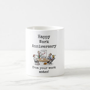 Caneca De Café Feliz aniversário de trabalho dos seus colegas de 