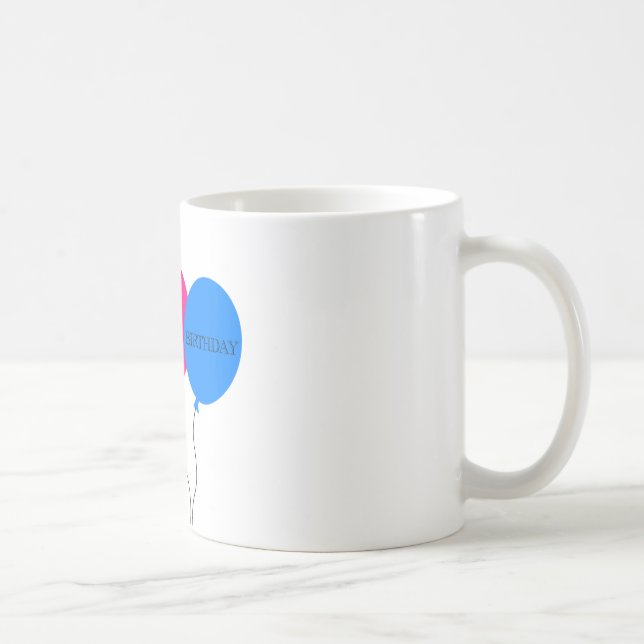 Caneca De Café Feliz aniversário dos balões (Direita)