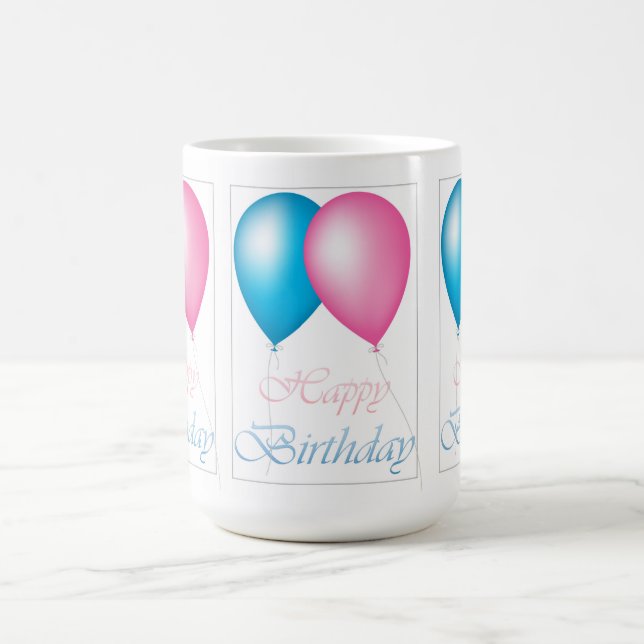 Caneca De Café Feliz aniversário dos balões (Centro)