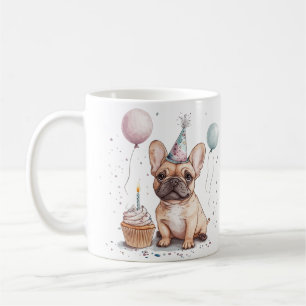 Caneca De Café Feliz Aniversário French Bulldog