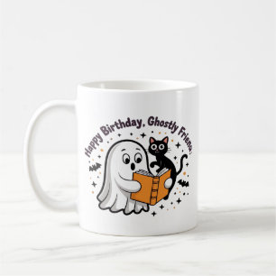 Caneca De Café Feliz Aniversário Gato Fantasma PNG - Clássico Fof
