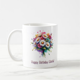 Caneca De Café Feliz aniversário Gloria