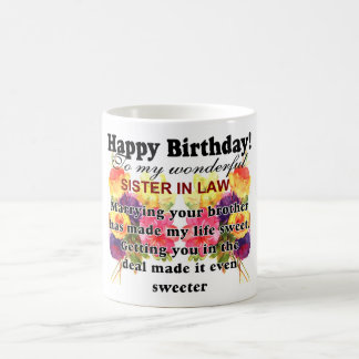 Caneca De Café Feliz aniversário, irmã da lei