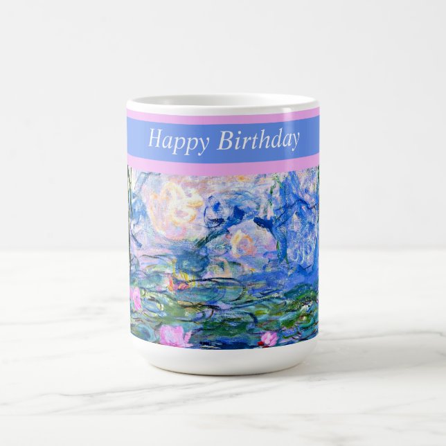 Caneca De Café Feliz Aniversário, Lírios de Água 1919, (Centro)