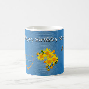 Caneca De Café Feliz aniversário Mãe Borboleta Floral