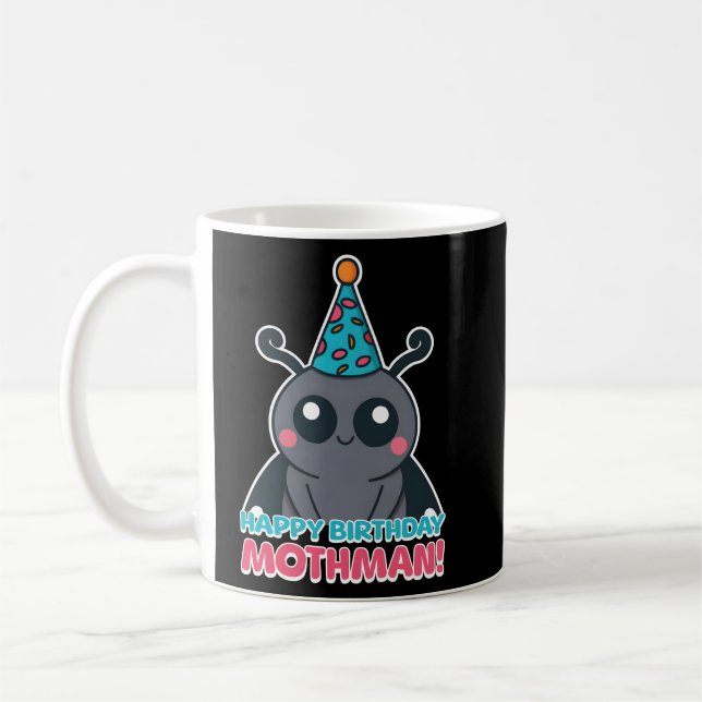Caneca De Café Feliz aniversário, mãe! Cartoon Mothman (Esquerda)