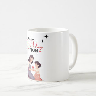 Caneca De Café Feliz Aniversário Mãe Mug - Elegante Design Floral