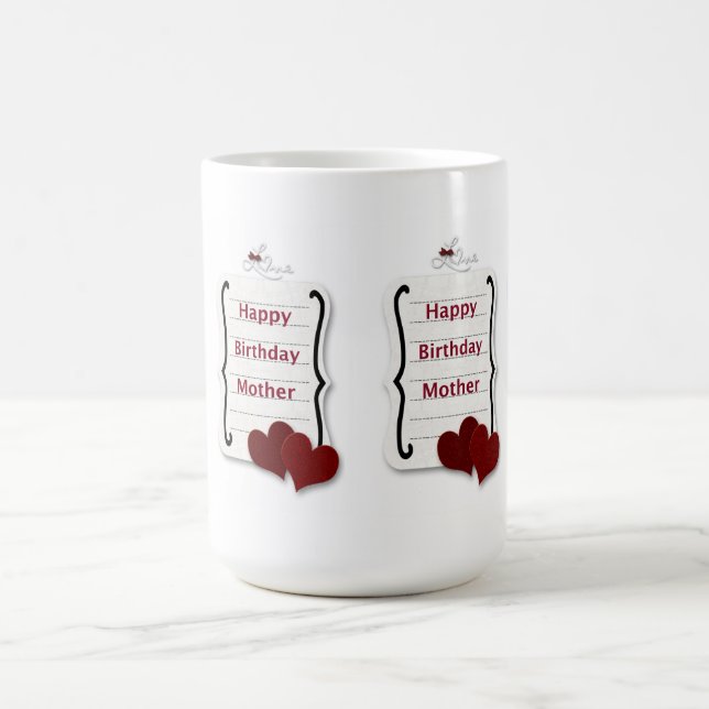 Caneca De Café Feliz Aniversário Mãe Nota de Amor (Centro)