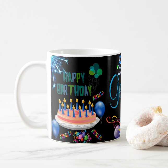 Caneca De Café Feliz Aniversário Mug (Com Donut)