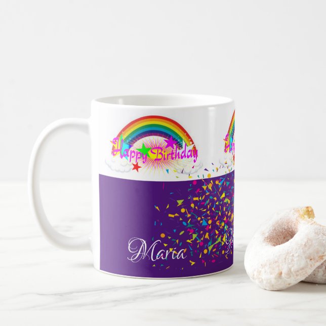 Caneca De Café Feliz Aniversário Mug (Com Donut)