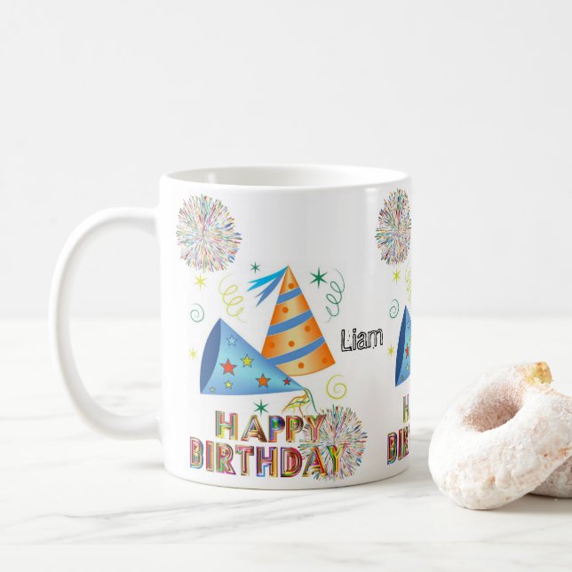 Caneca De Café Feliz Aniversário Mug (Com Donut)