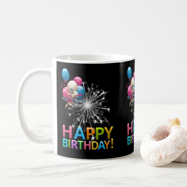 Caneca De Café Feliz Aniversário Mug (Com Donut)