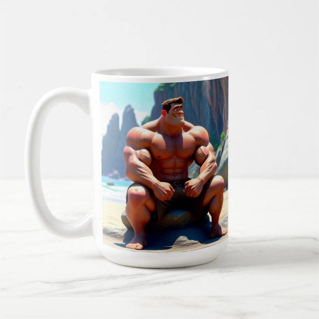Caneca De Café Feliz Aniversário Muscleman (Esquerda)