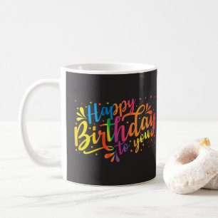 Caneca De Café Feliz aniversário - O arco-íris é o Aniversário