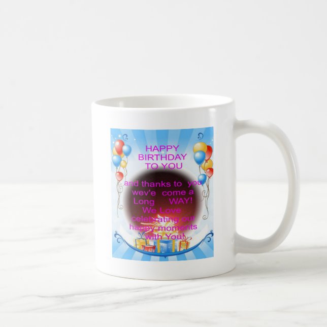 Caneca De Café Feliz aniversário para você Art Impressão (Direita)