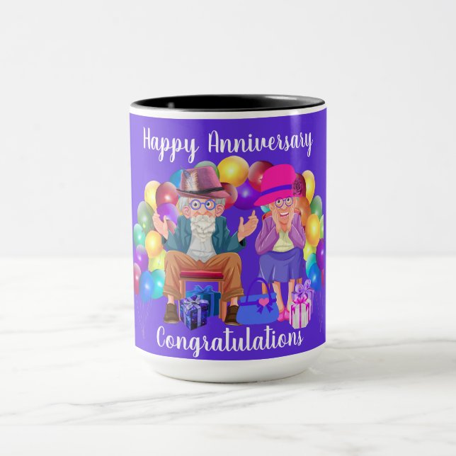 Caneca de café Feliz Aniversário Parabéns (Centro)