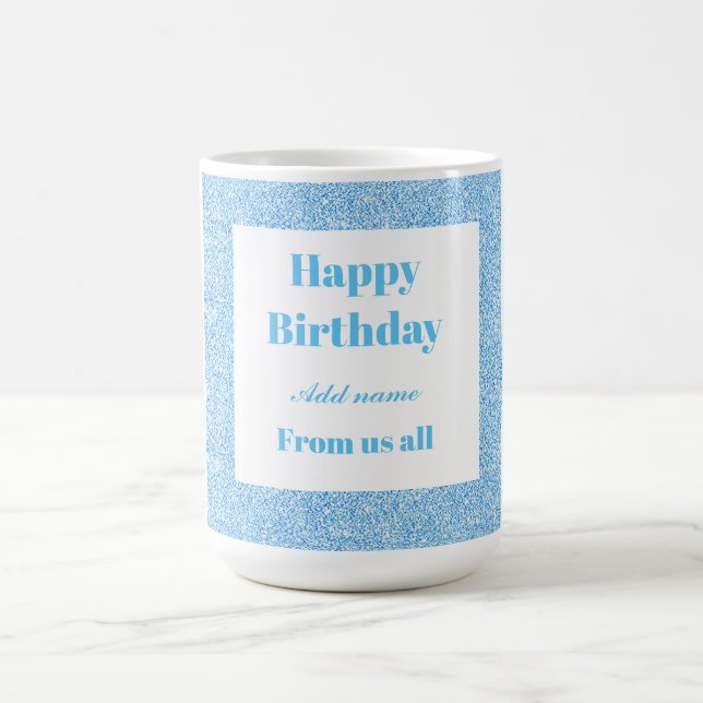Caneca De Café Feliz aniversário personalizado de todos nós. (Centro)