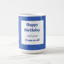 Caneca De Café Feliz aniversário personalizado de todos nós.