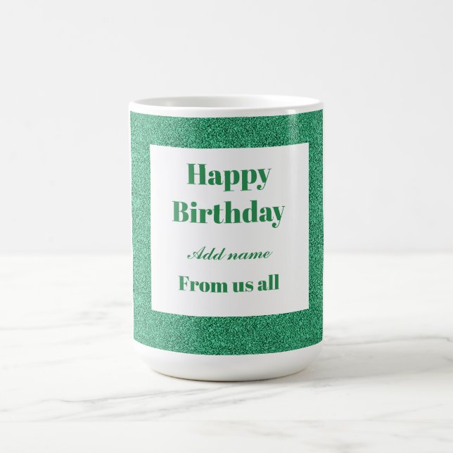 Caneca De Café Feliz aniversário personalizado de todos nós. (Centro)