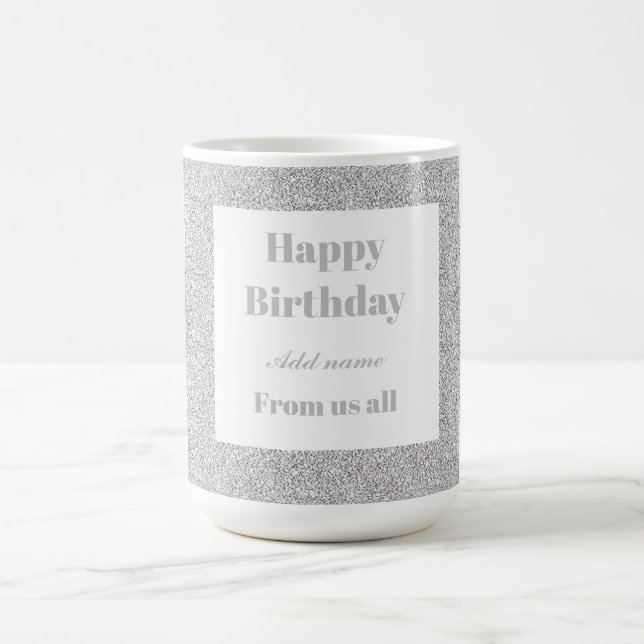 Caneca De Café Feliz aniversário personalizado de todos nós. (Centro)