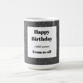 Caneca De Café Feliz aniversário personalizado de todos nós.