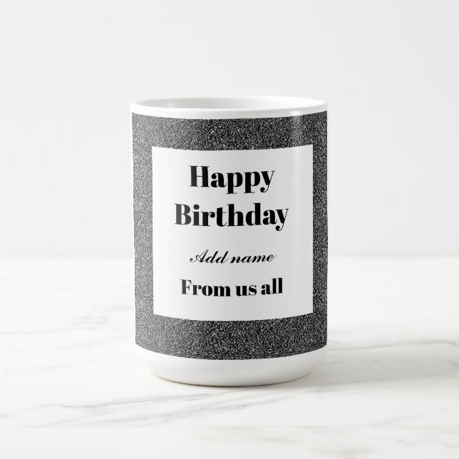 Caneca De Café Feliz aniversário personalizado de todos nós. (Centro)